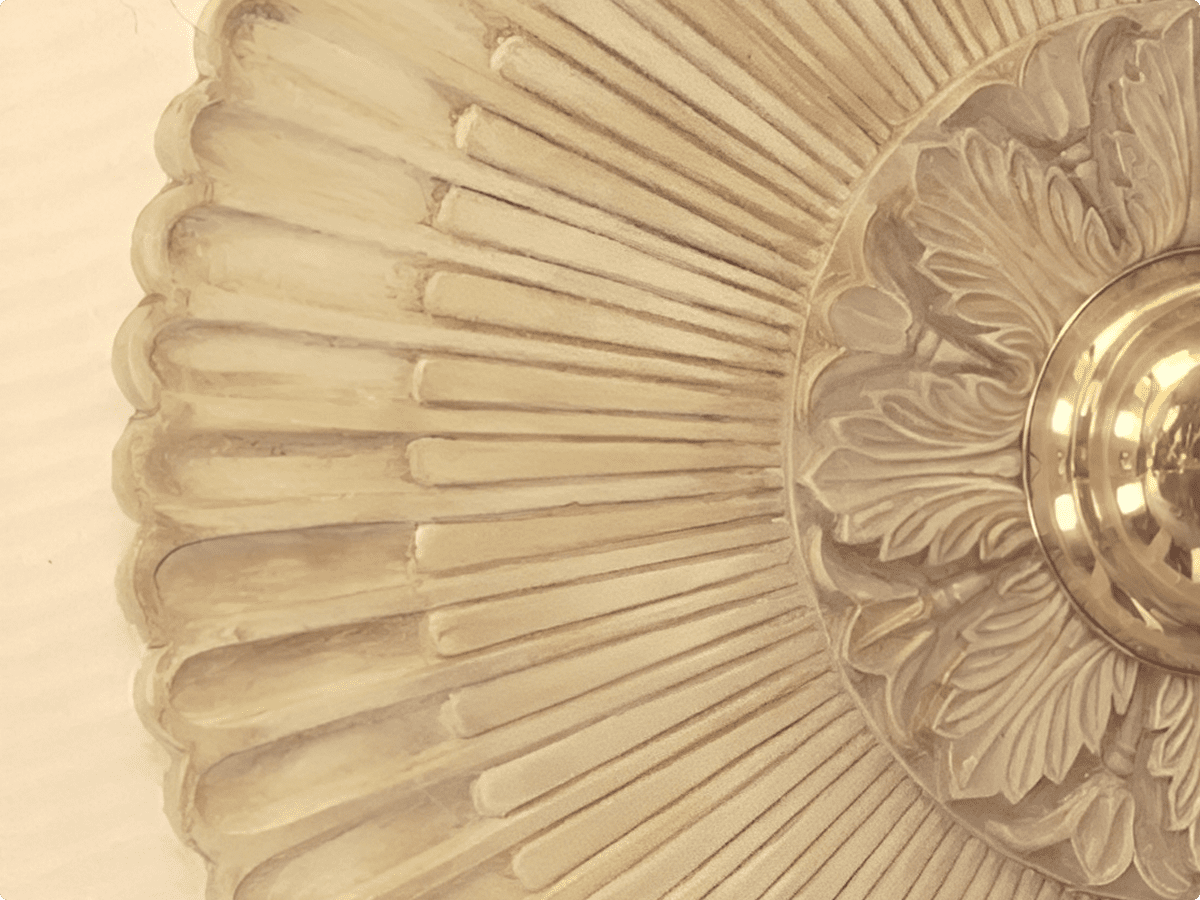 Close-up of decorative ceiling medallion